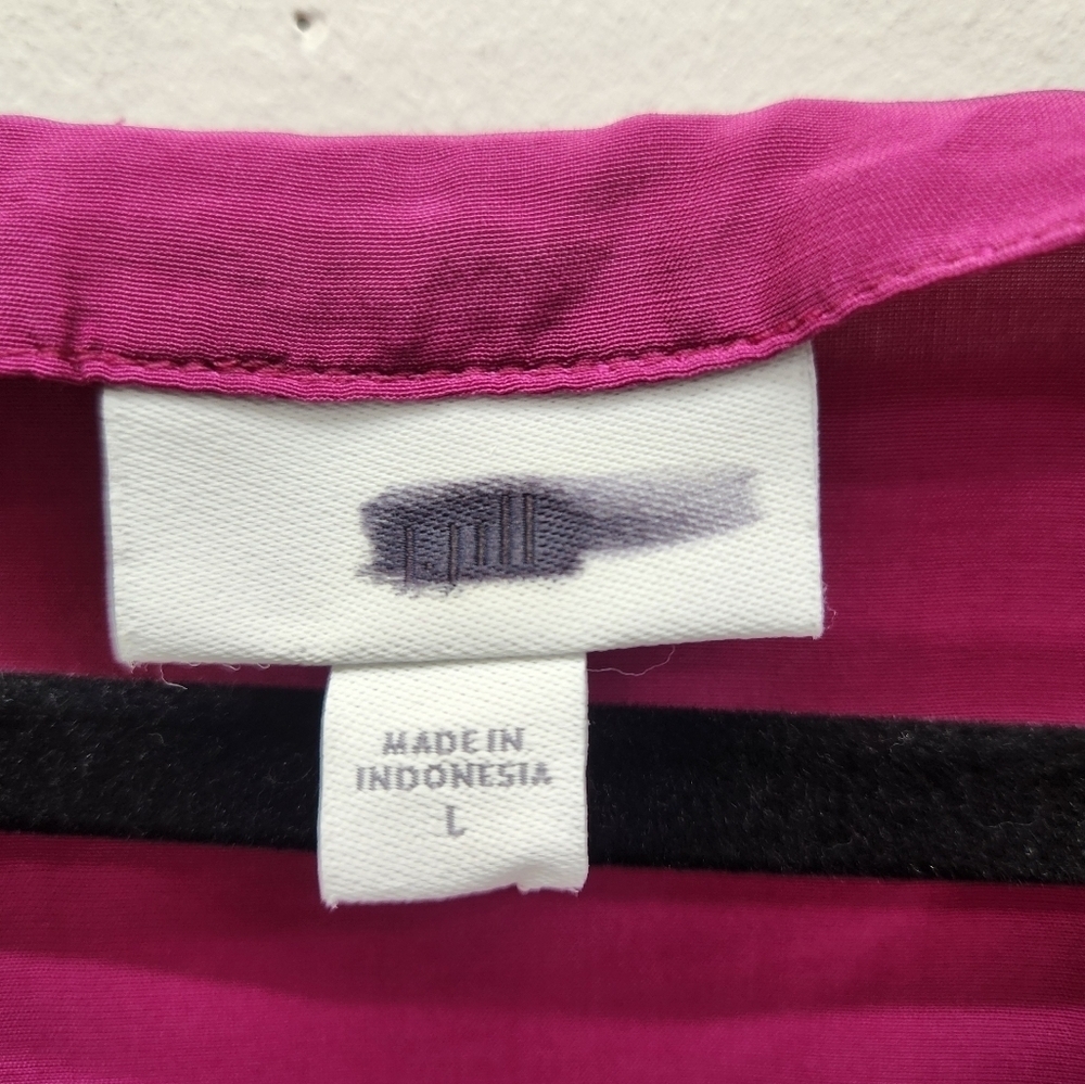 J Jill Smocked Split Neck Tunic Top Womens Large Pink Workwear Office - Picture 13 of 15